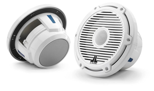JL Audio M6-770X-C-3GW 7.7" Marine Coaxial Speakers, Gloss White Trim and Classic Grille