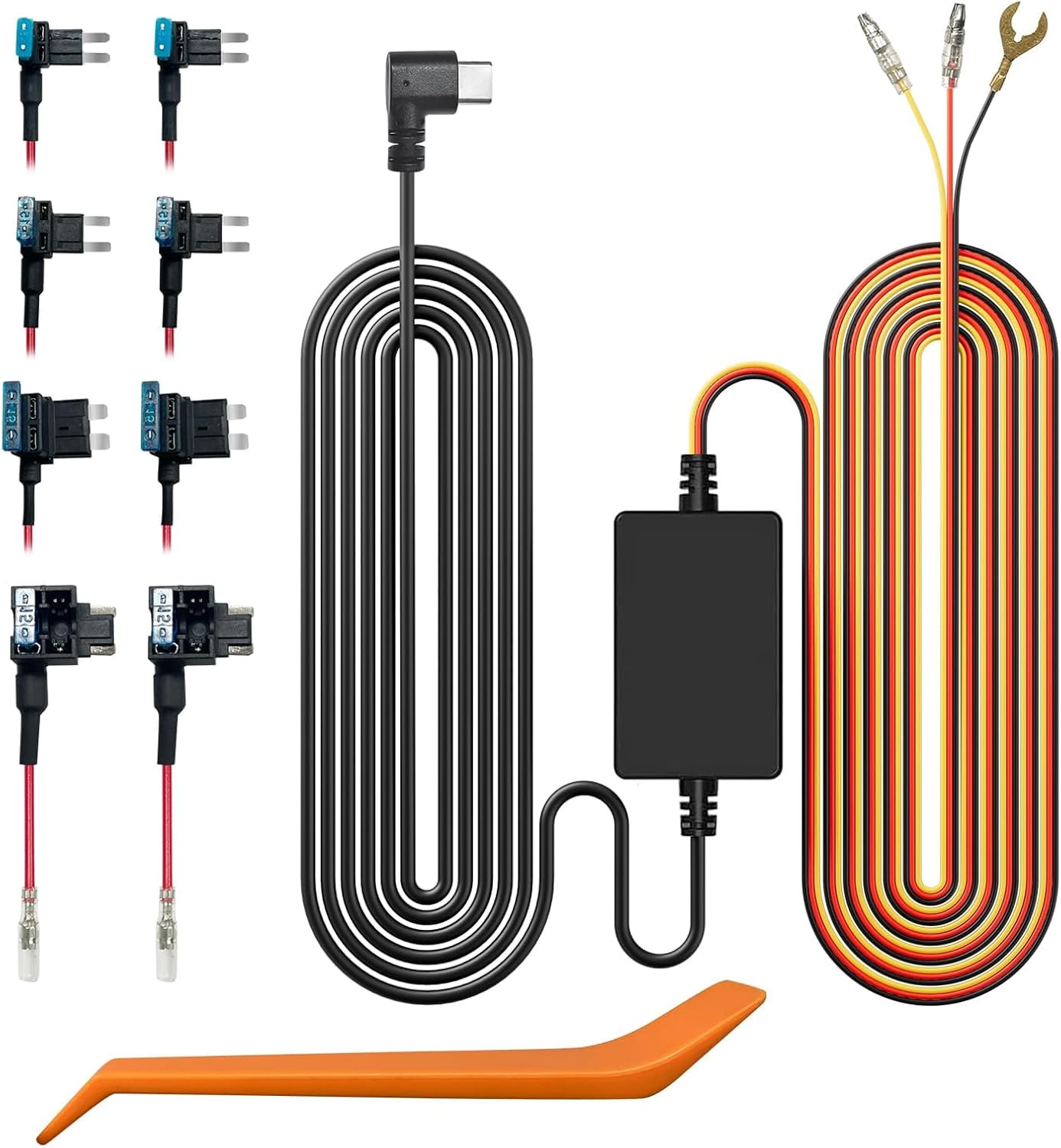 WOLFBOX USB C Universal Hardwire Kit for G850PRO/G850/G900/G840H/i07/i17/X5 Mirror Dash Cams