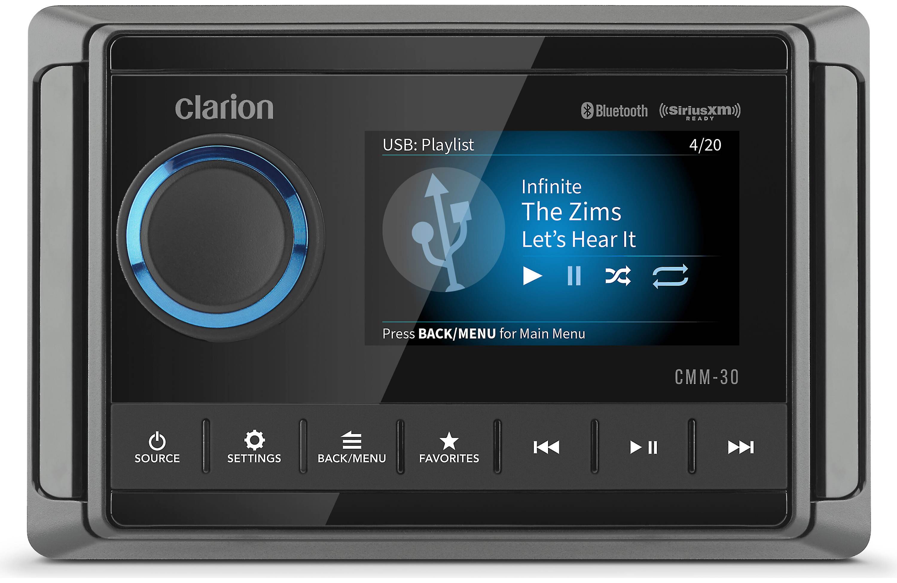 Clarion CMM-30 + CMSP-651RGB-SWG + CMR-L1 Marine Bundle