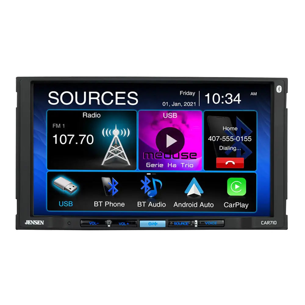 Jensen CAR710-BC Digital Multimedia Car Stereo Receiver + BUCAM350