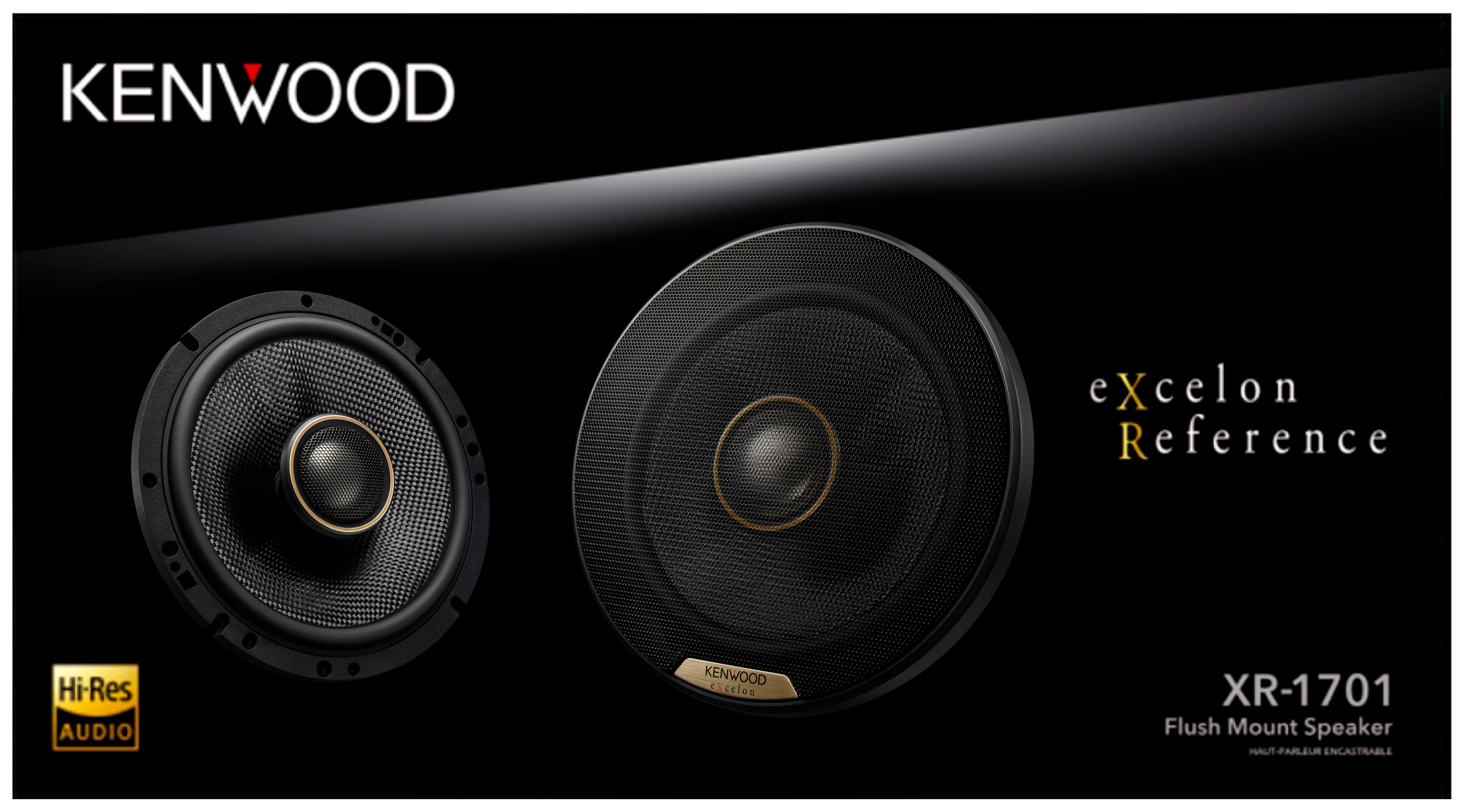 Kenwood eXcelon XR-1701 6.5" 2-Way Coaxial Car Speakers, 3Ohm, Pair