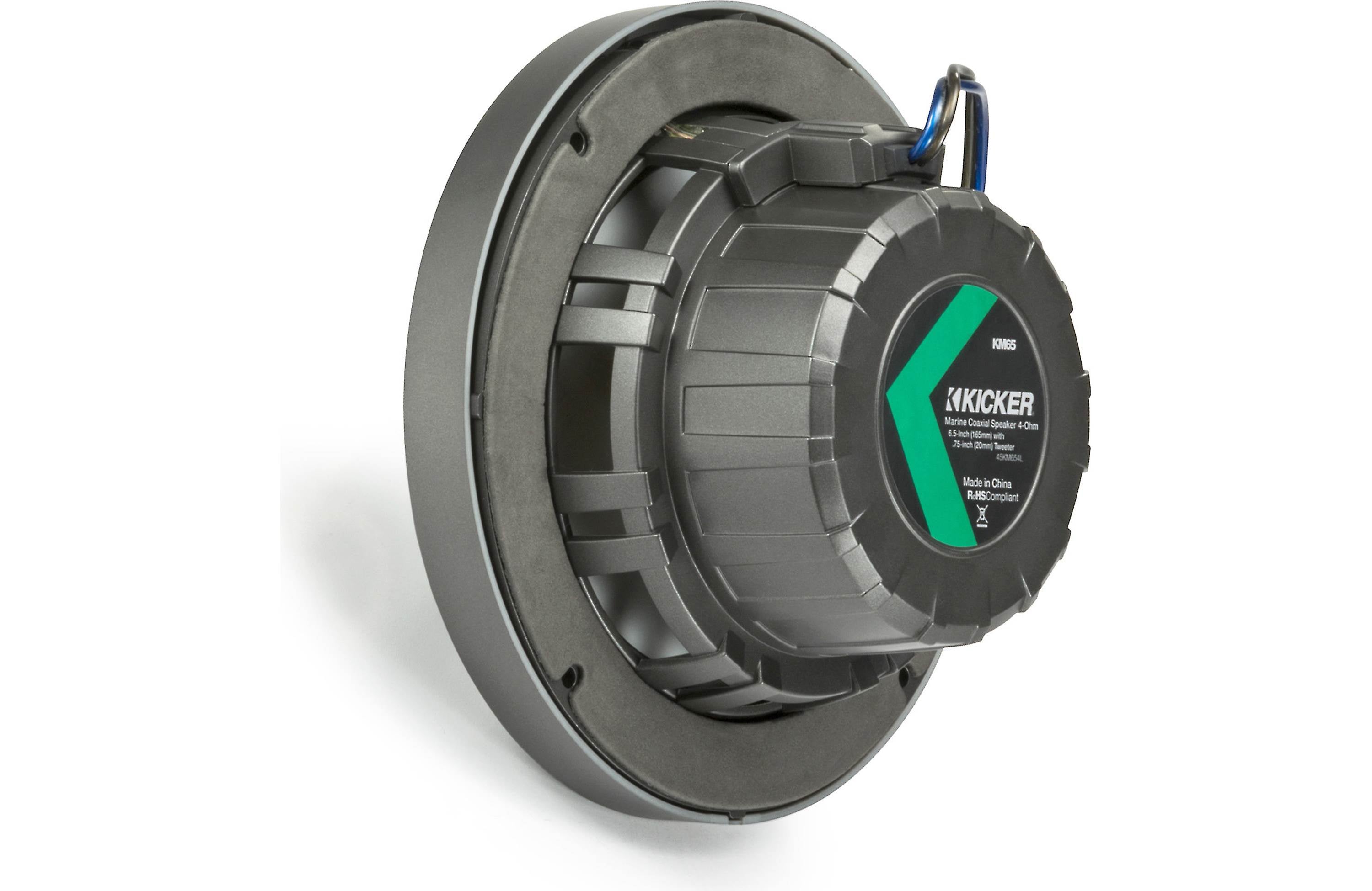 Kicker 45KM654 6.5" 2-Way Coaxial Marine Speakers with White & Charcoal Grilles - Freemans Car Stereo