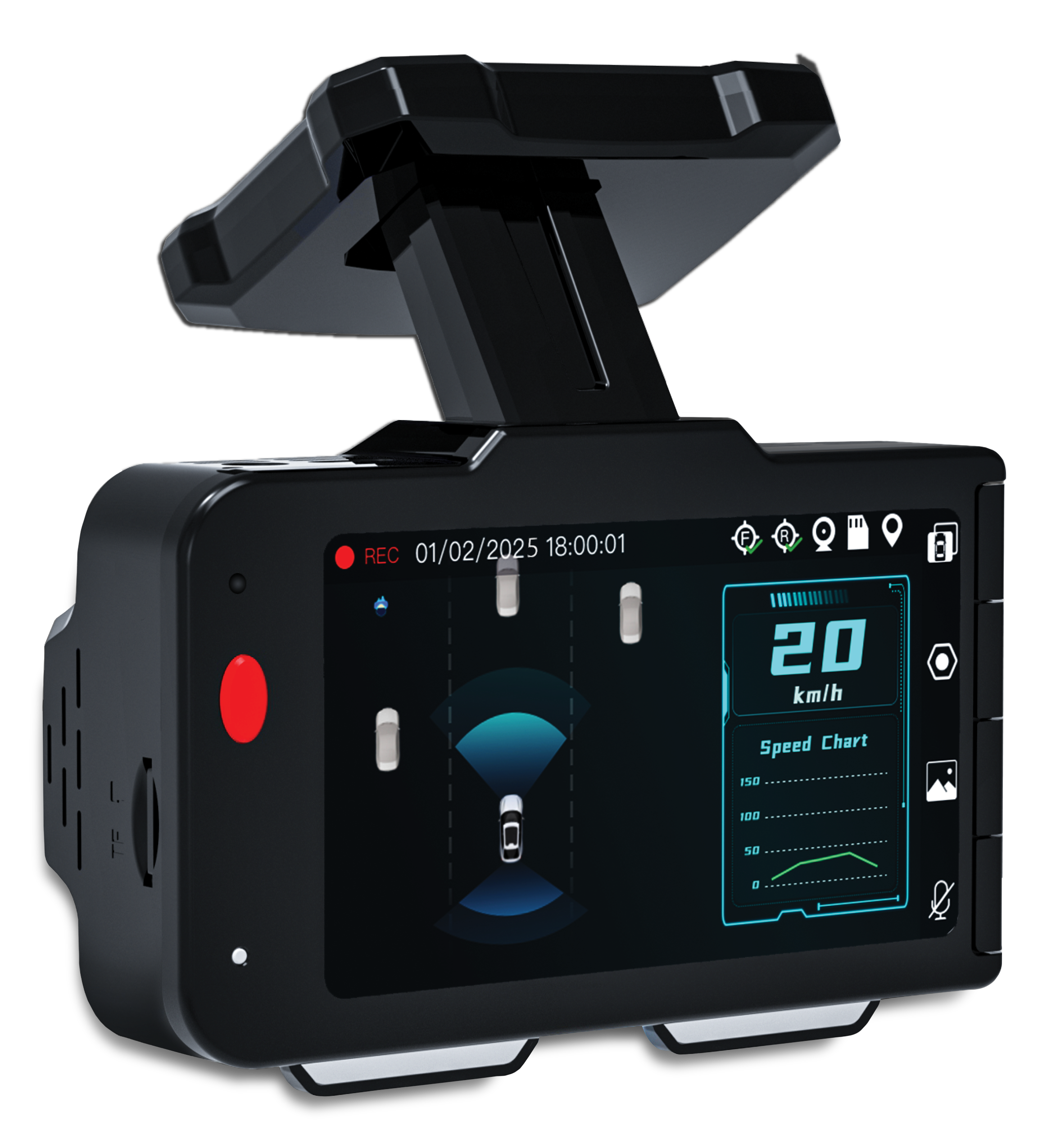 Audiovox VOXX ACADC5 4K AI Dash Camera with 1080P HD Rear Camera