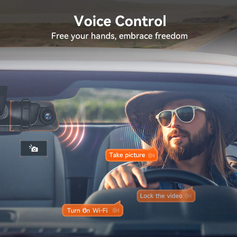 WOLFBOX G850 WIFI Smart Rearview Mirror Dash Cam and Backup Camera with Voice Control
