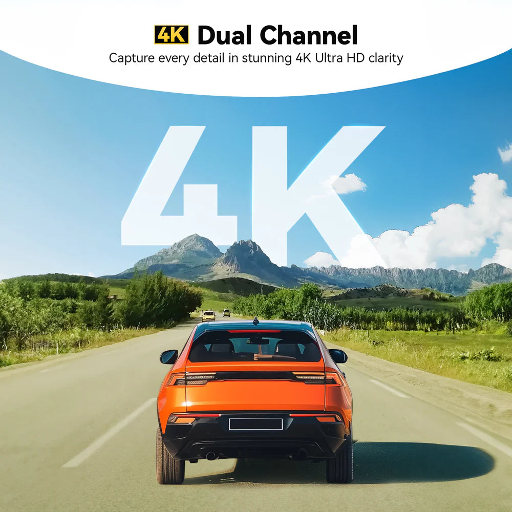 WOLFBOX G850Pro 4K Wifi ADAS Front and Rear Smart Mirror Dash Cam with Voice Control