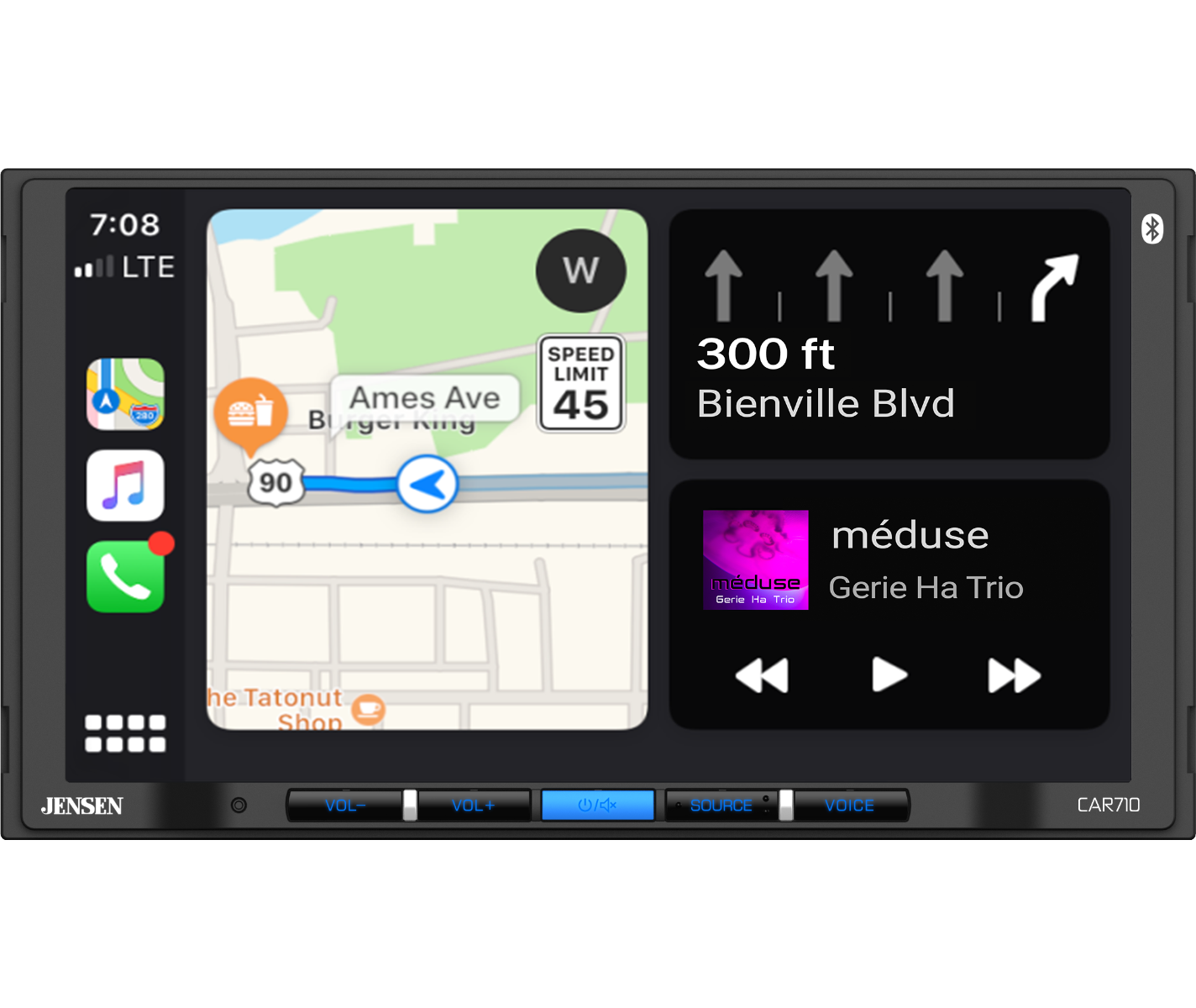 Jensen CAR710-BC Digital Multimedia Car Stereo Receiver + BUCAM350