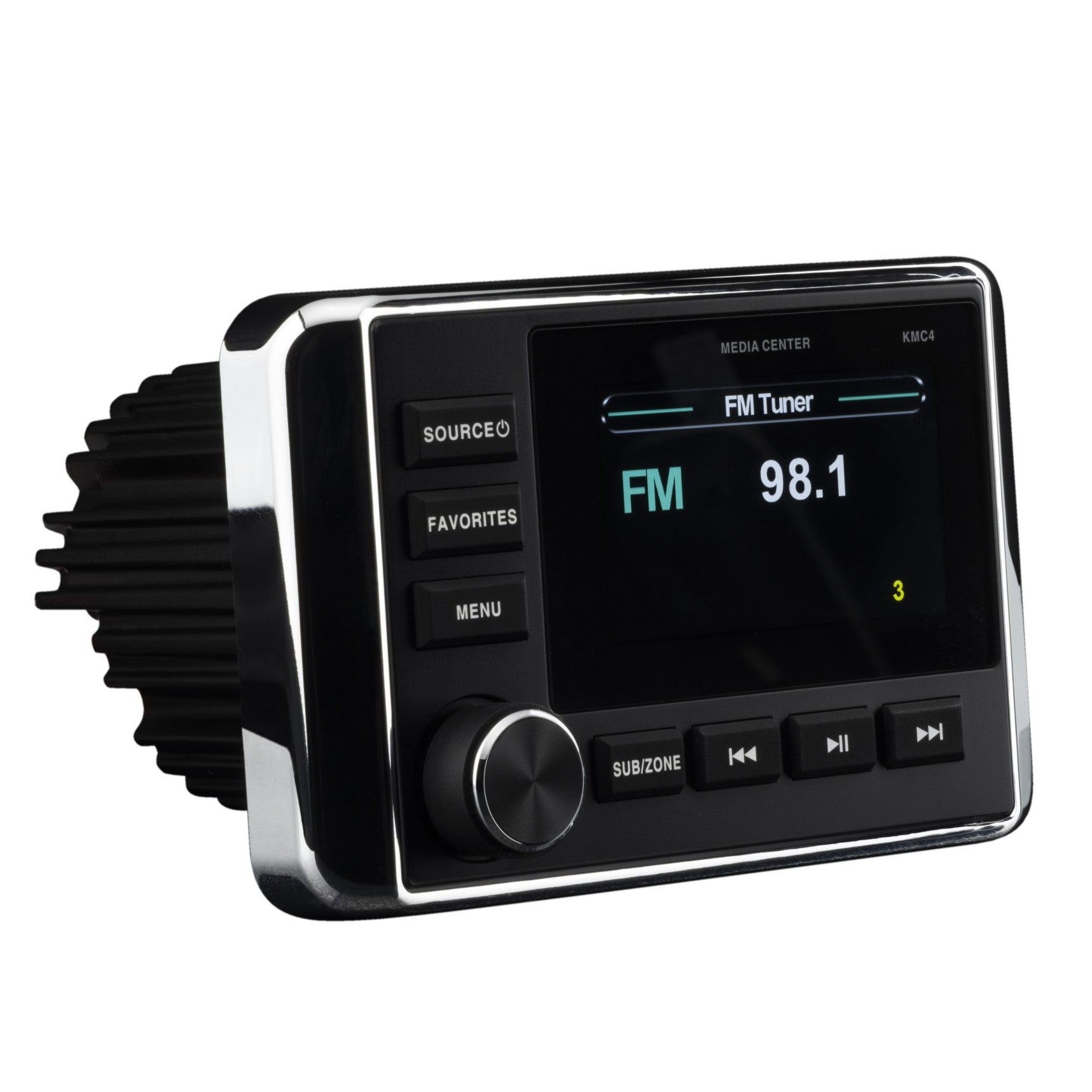 Kicker 51KMC4 Weather-Resistant Gauge-Style Media Center with Bluetooth