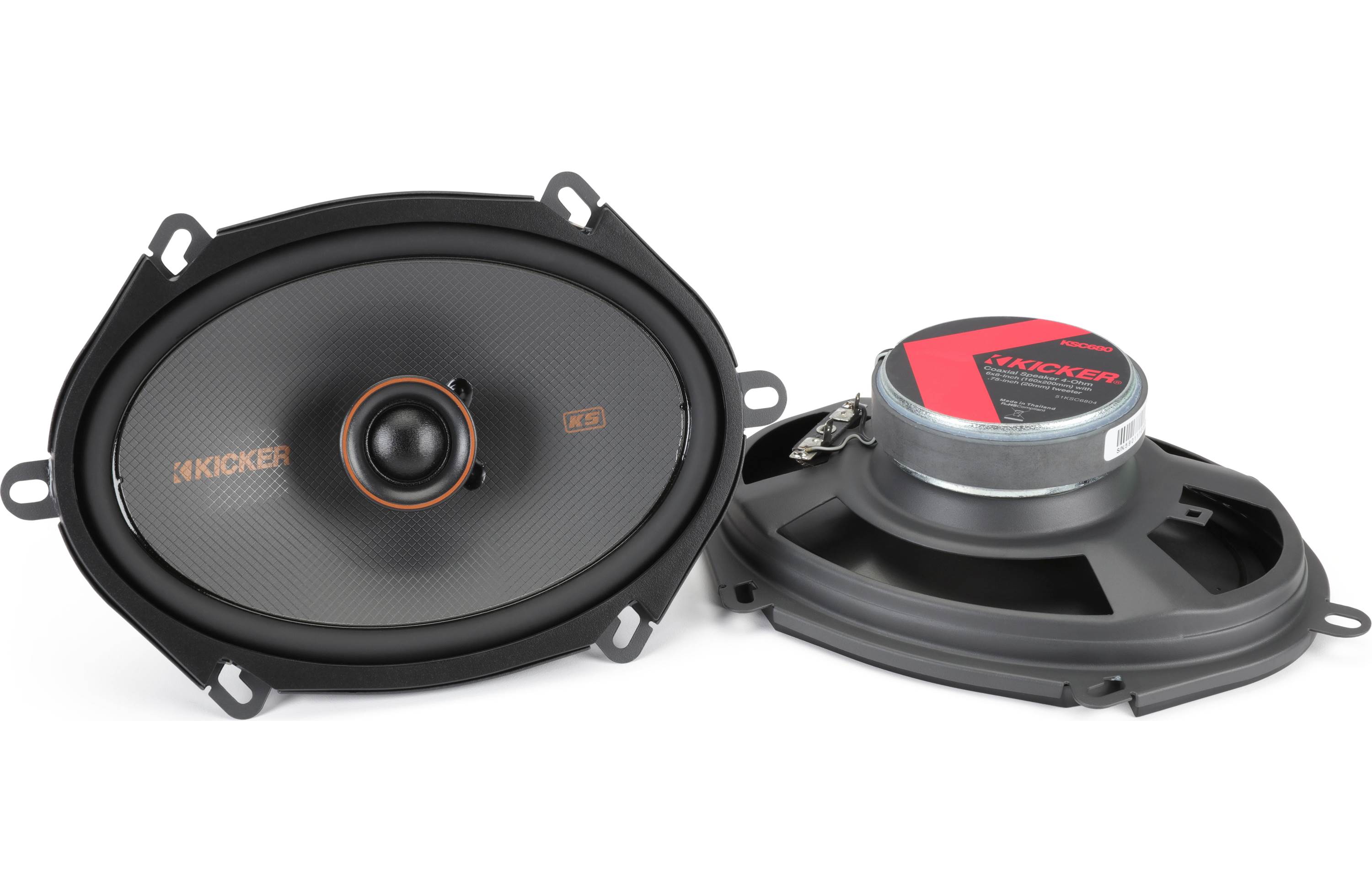 Kicker 51KSC6804 6x8" 2-way Coaxial Speakers