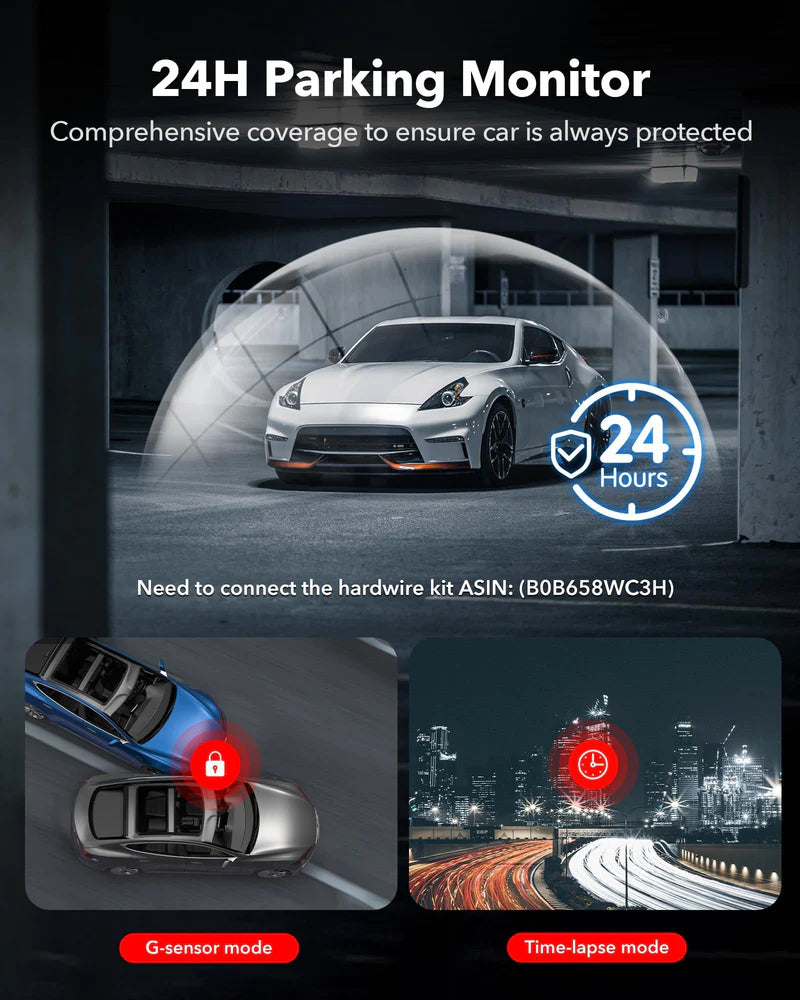 REDTIGER F7NT MAX Touch Screen 4K Dash Cam Front and Rear, Wi-Fi GPS, 64GB SD Card