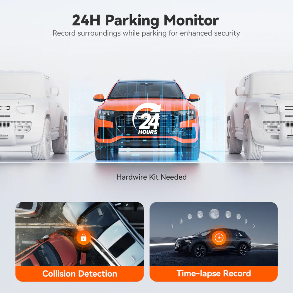 WOLFBOX G850Pro 4K Wifi ADAS Front and Rear Smart Mirror Dash Cam with Voice Control