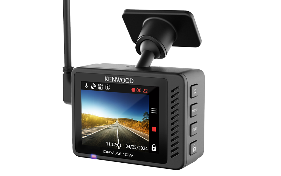 Kenwood DRV-A610WDP 4K HD dash cam with Wi-Fi, GPS, and rear-view cam