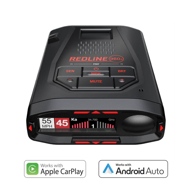 Escort Redline 360c Radar Detector System, works with Apple CarPlay/Android Auto - Black