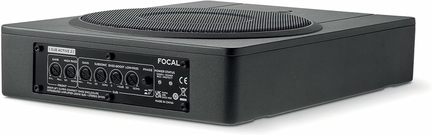 Focal ISUBACTIVE2.1 8” Bomba Underseat Amplified Subwoofer, RMS: 75W - MAX: 150W