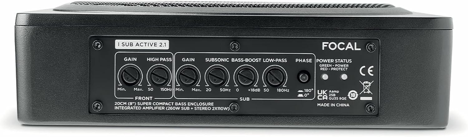 Focal ISUBACTIVE2.1 8” Bomba Underseat Amplified Subwoofer, RMS: 75W - MAX: 150W