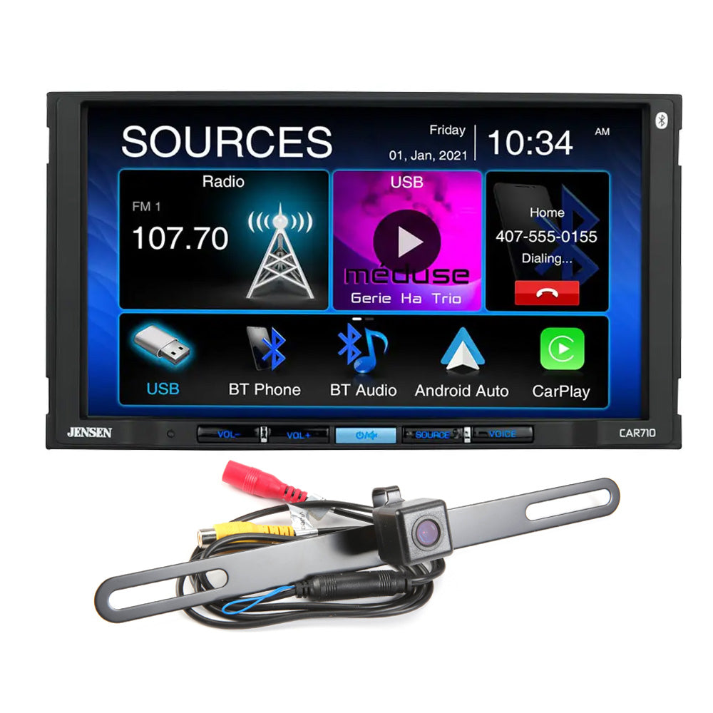 Jensen CAR710-BC Digital Multimedia Car Stereo Receiver + BUCAM350
