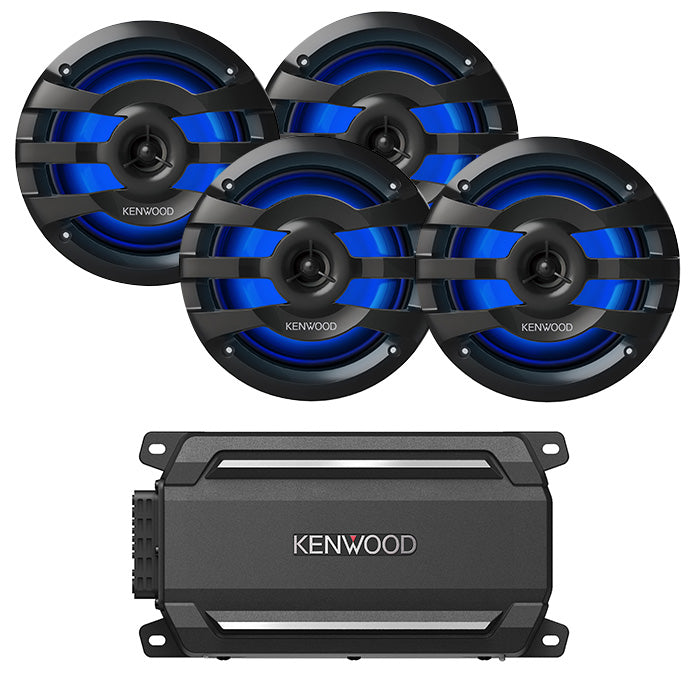 Kenwood KAC-M5024BT + 2 Pairs of KFC-1673MRBL Marine Bundle