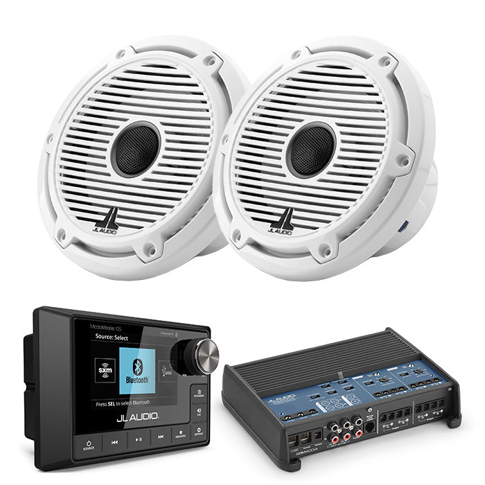 JL Audio MM105 + XDM400/4 + M6-650X-C-GwGw Marine Bundle