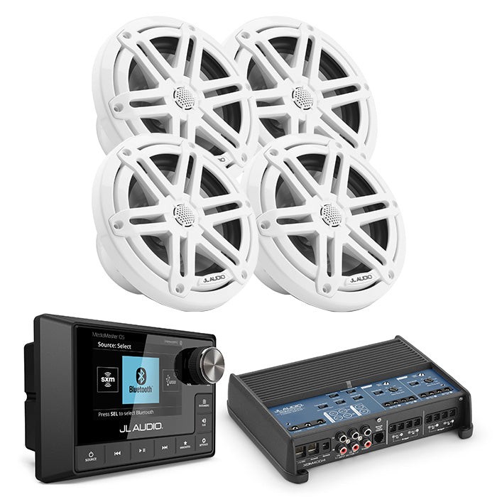 JL Audio MM105 + XDM400/4 + 2 Pairs M3-650X-S-GW Marine Bundle