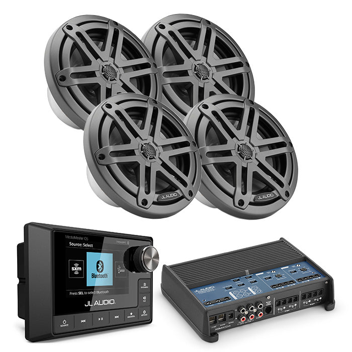 JL Audio MM105 + XDM400/4 + 2 Pairs M3-650X-S-GM Marine Bundle