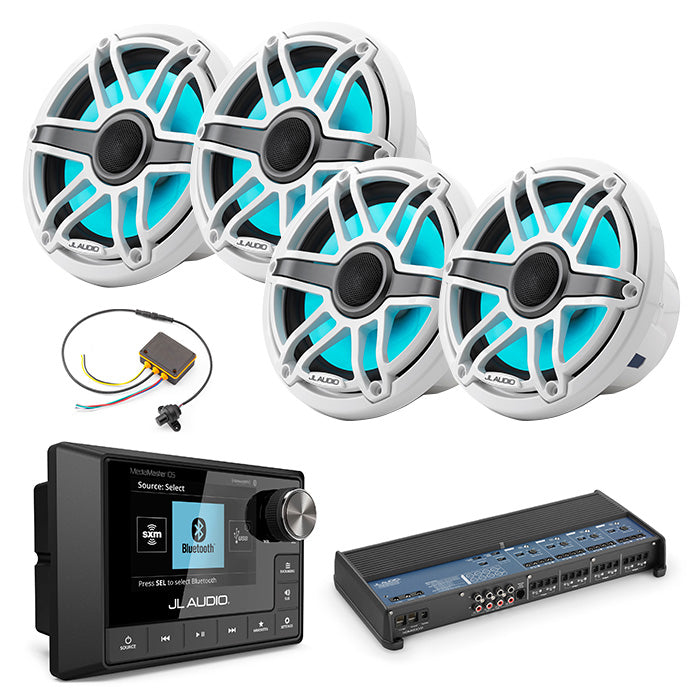 JL Audio MM105 + XDM800/8 + 2 Pairs M6-770X-S-GwGw-I + MLC-RW Marine Bundle