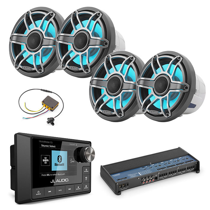 JL Audio MM105 + XDM800/8 + 2 Pairs M6-880X-S-GMTI-I + MLC-RW Marine Bundle
