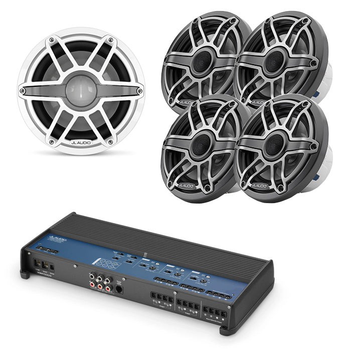 JL Audio XDM1000/5 + 2 Pairs M6-650X-S-GMTI + M6-10IB-S-GMTI-4 Marine Bundle