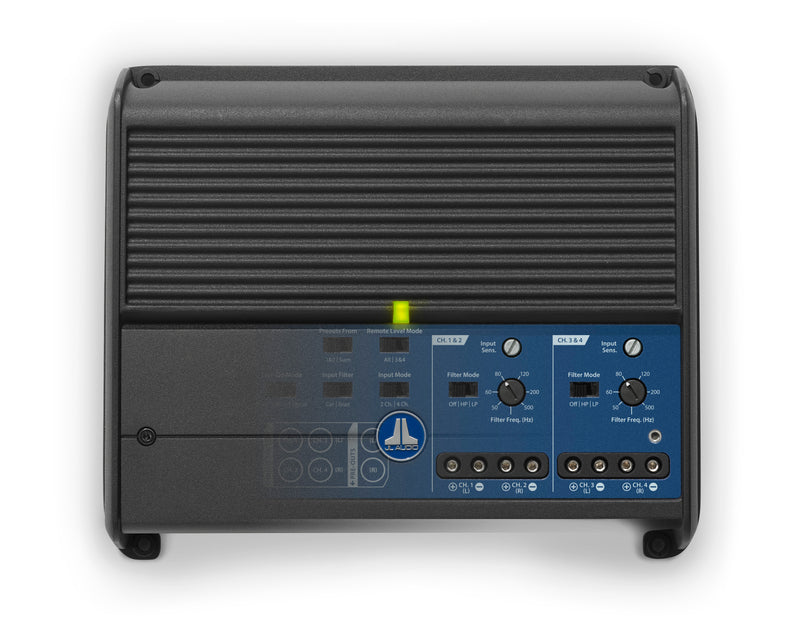 JL Audio XDM400/4 Amp + x2 Pairs M3-650X-C-GW Marine Speaker Bundle