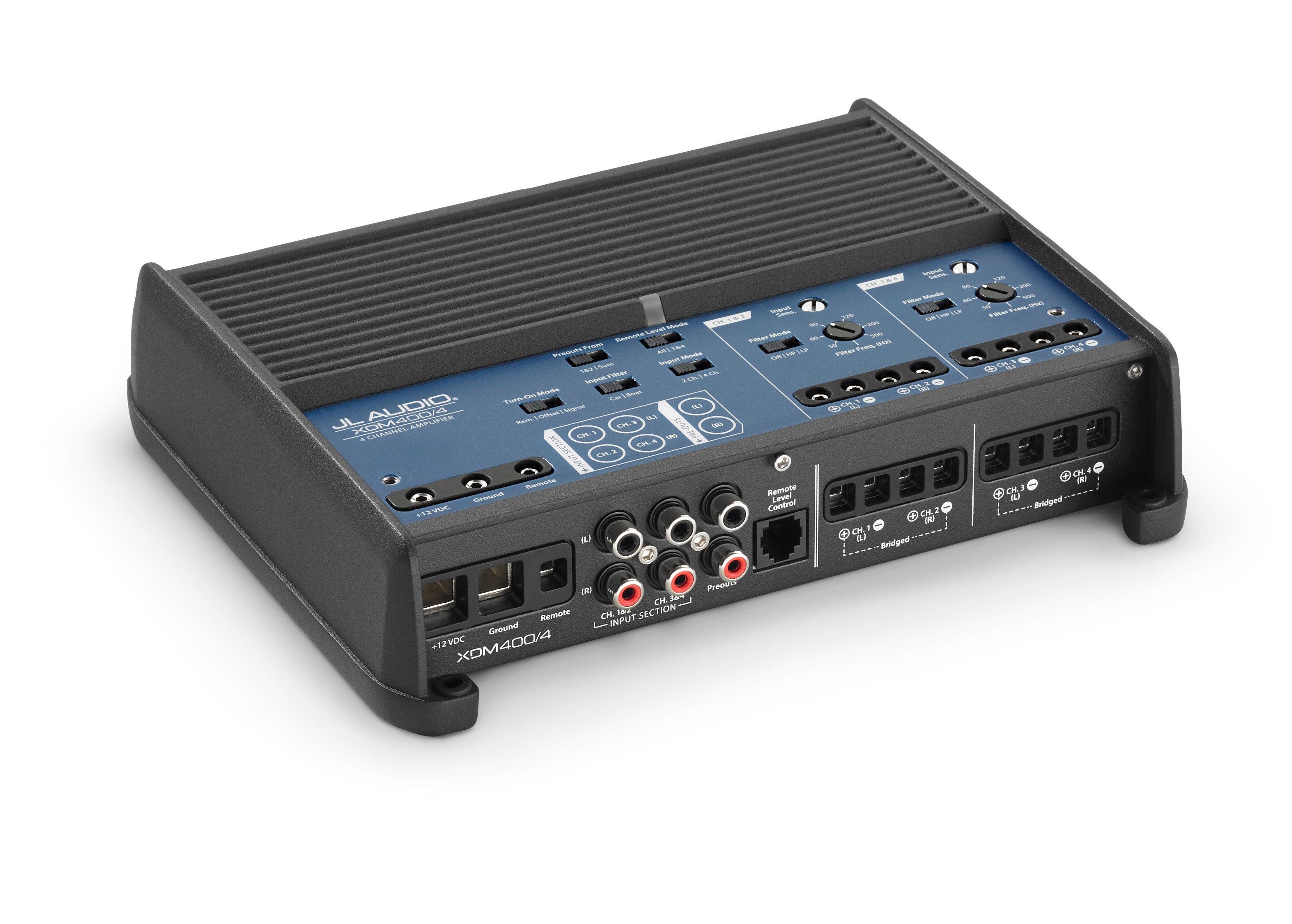 JL Audio XDM400/4 Amp + x2 Pairs M3-650X-S-GM-I Speaker + MLC-RW Bundle