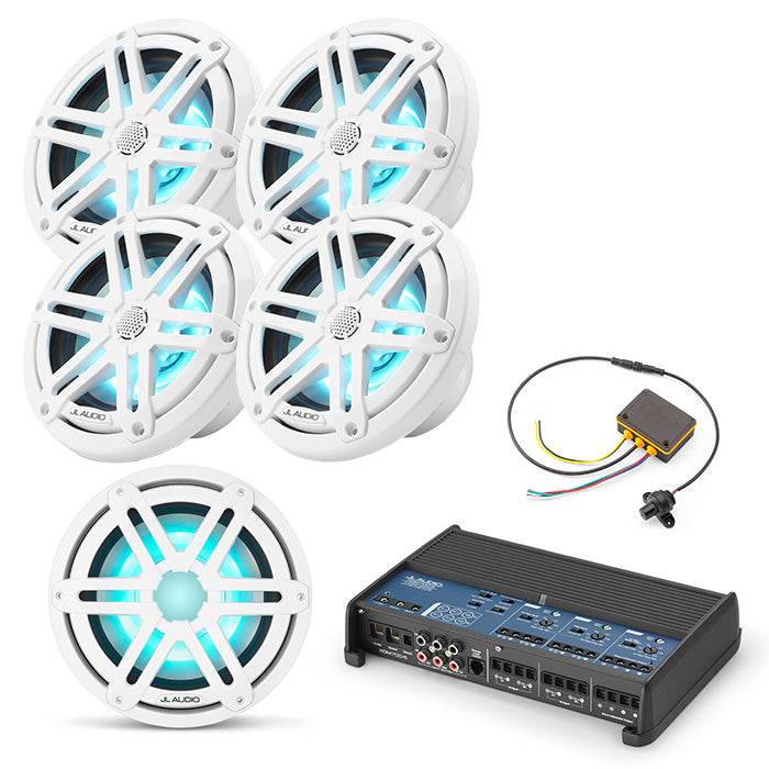 JL Audio XDM700/5 + 2 Pairs M3-650X-S-GW-i + M3-10IB-S-GW-i-4 + MLC-RW Bundle