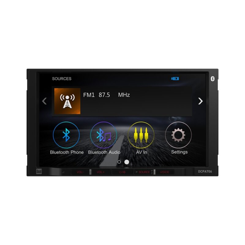 Dual DCPA706 7-inch digital media receiver, front view