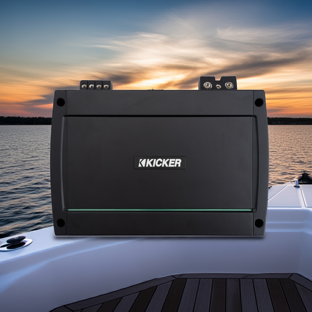 Kicker 51KXMA1500.1 Mono Marine Subwoofer Amplifer, 1500 watts RMS