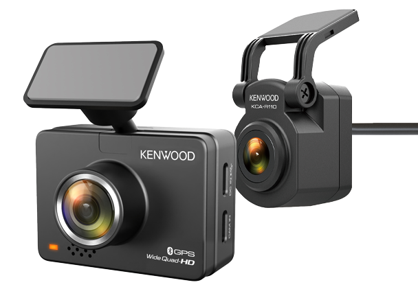 Kenwood DRV-A510WDP HD dash cam with Wi-Fi, GPS, and rear-view cam