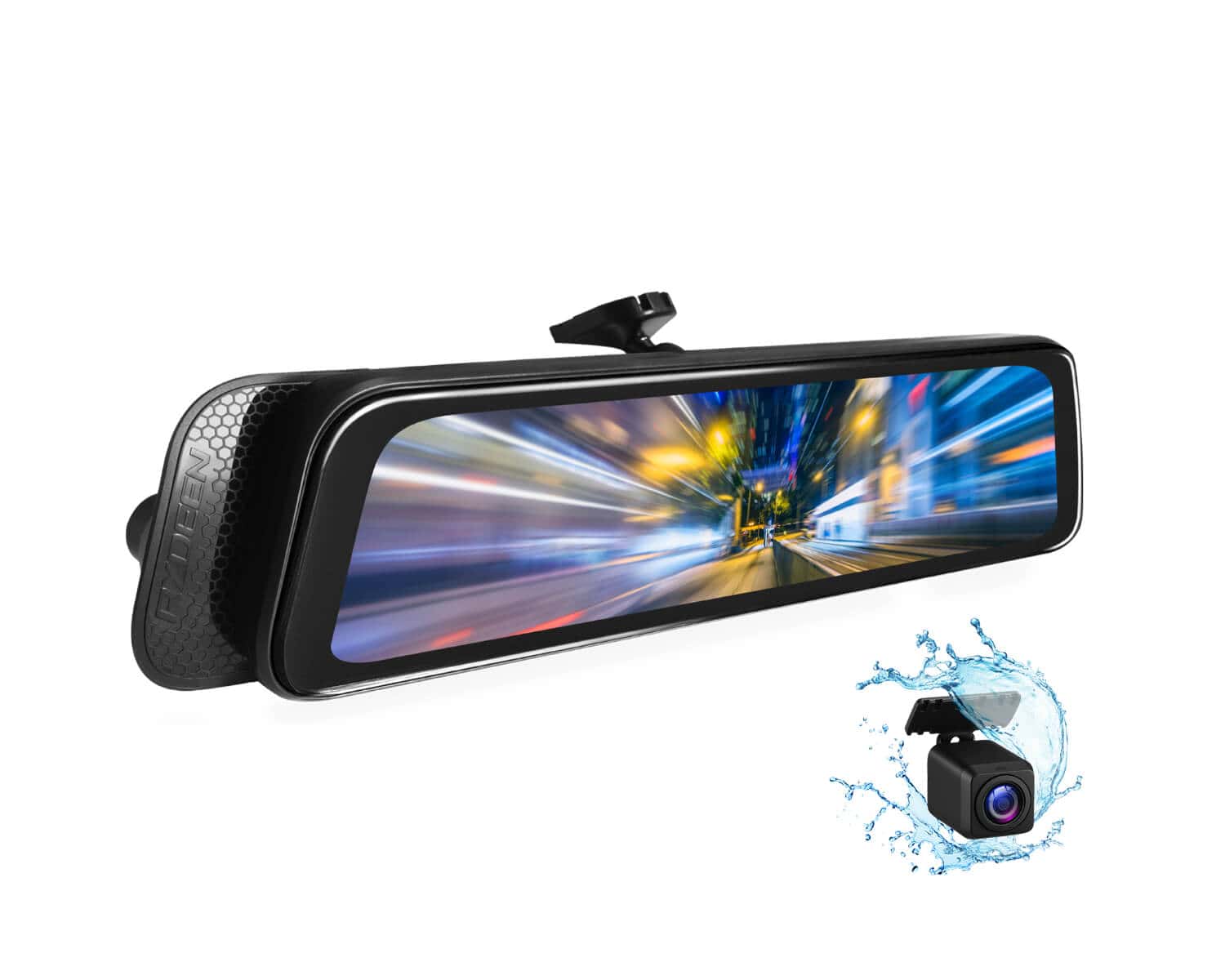 Rydeen R10-SPL 10" Full Display Dual-Channel Digital Mirror with 1080P Front/Rear Camera