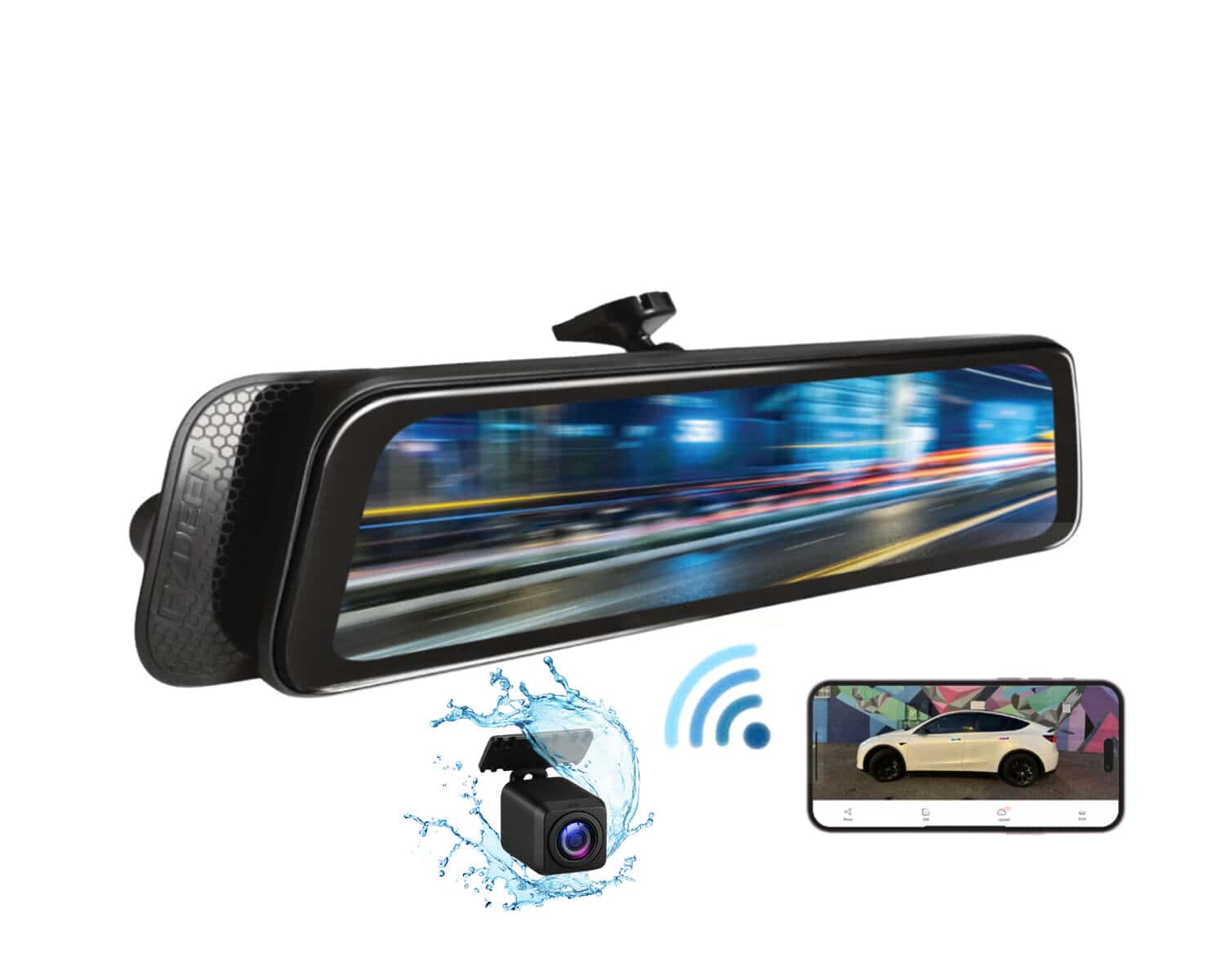 Rydeen R10X-SPL 10" Dual-Channel DVR Digital Mirror 4K/2K Front and 1080P Rear Camera