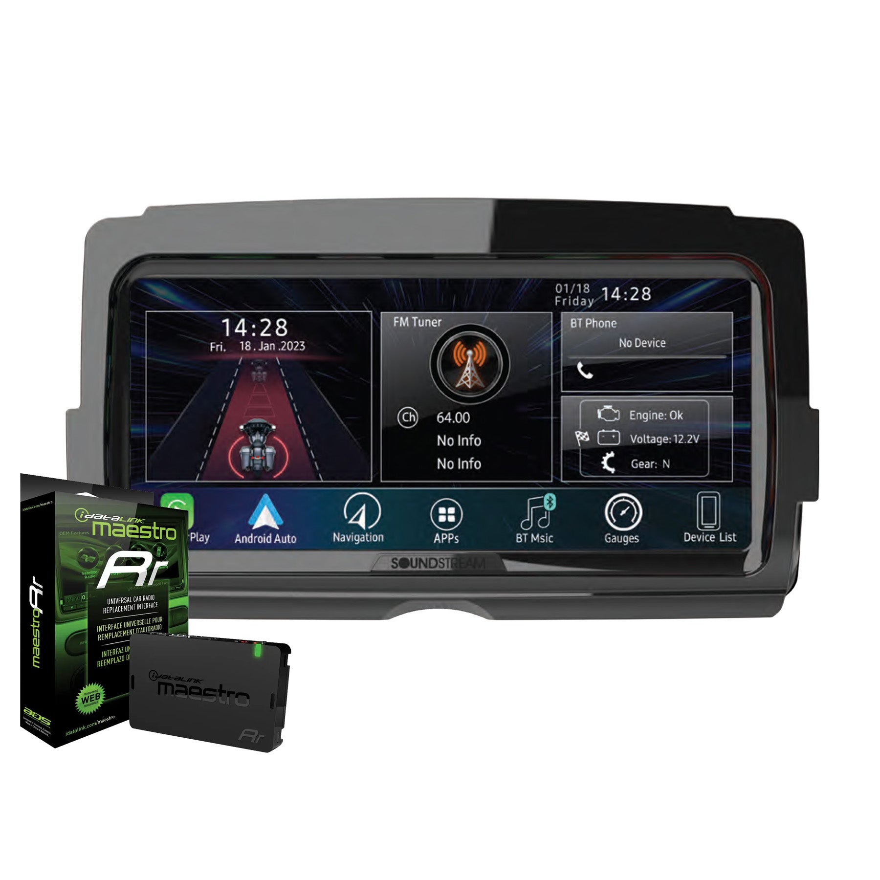 Soundstream V2 Headunit Plug-n-Play Upgrade for 2014+ Harley Davidson Touring - In Stock!