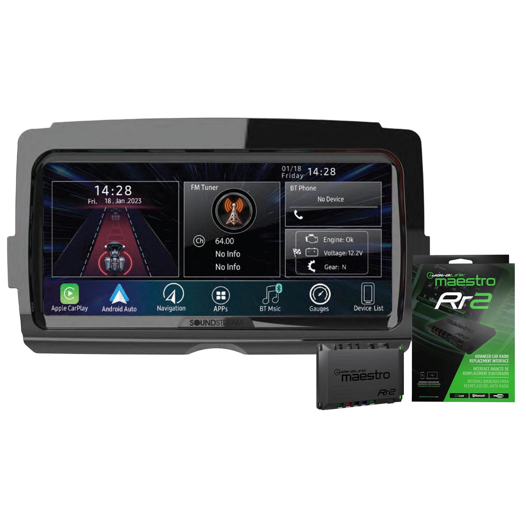 Soundstream V2 Headunit Plug-n-Play Upgrade for 2014+ Harley Davidson Touring - In Stock!