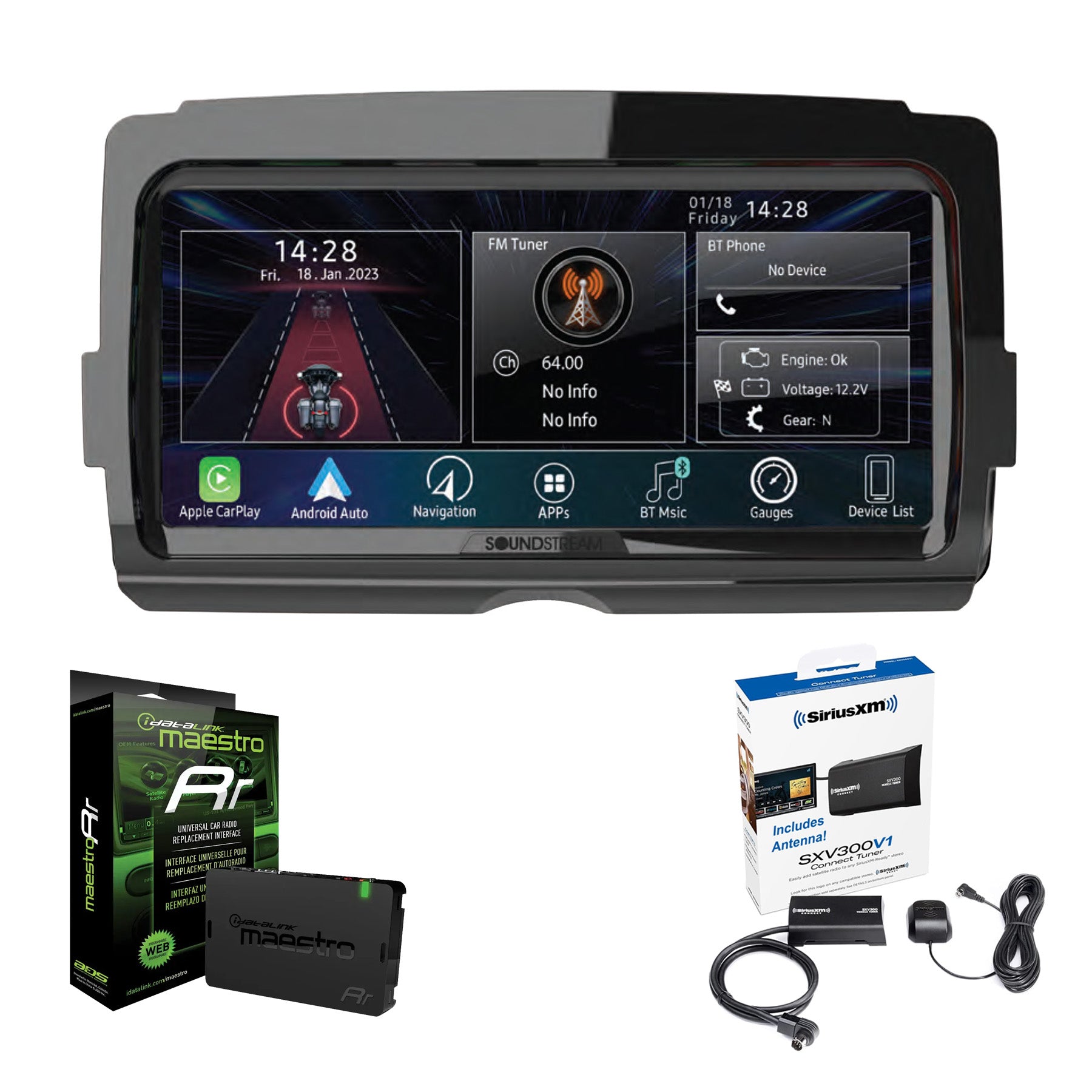Soundstream V2 Headunit Plug-n-Play Upgrade for 2014+ Harley Davidson Touring - In Stock!