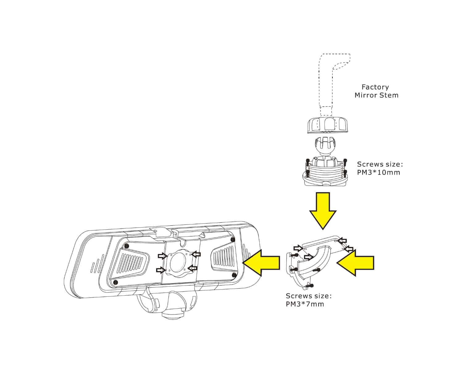 Rydeen VSM-UNI2 Universal Installation Kit for All Rydeen Mirrors