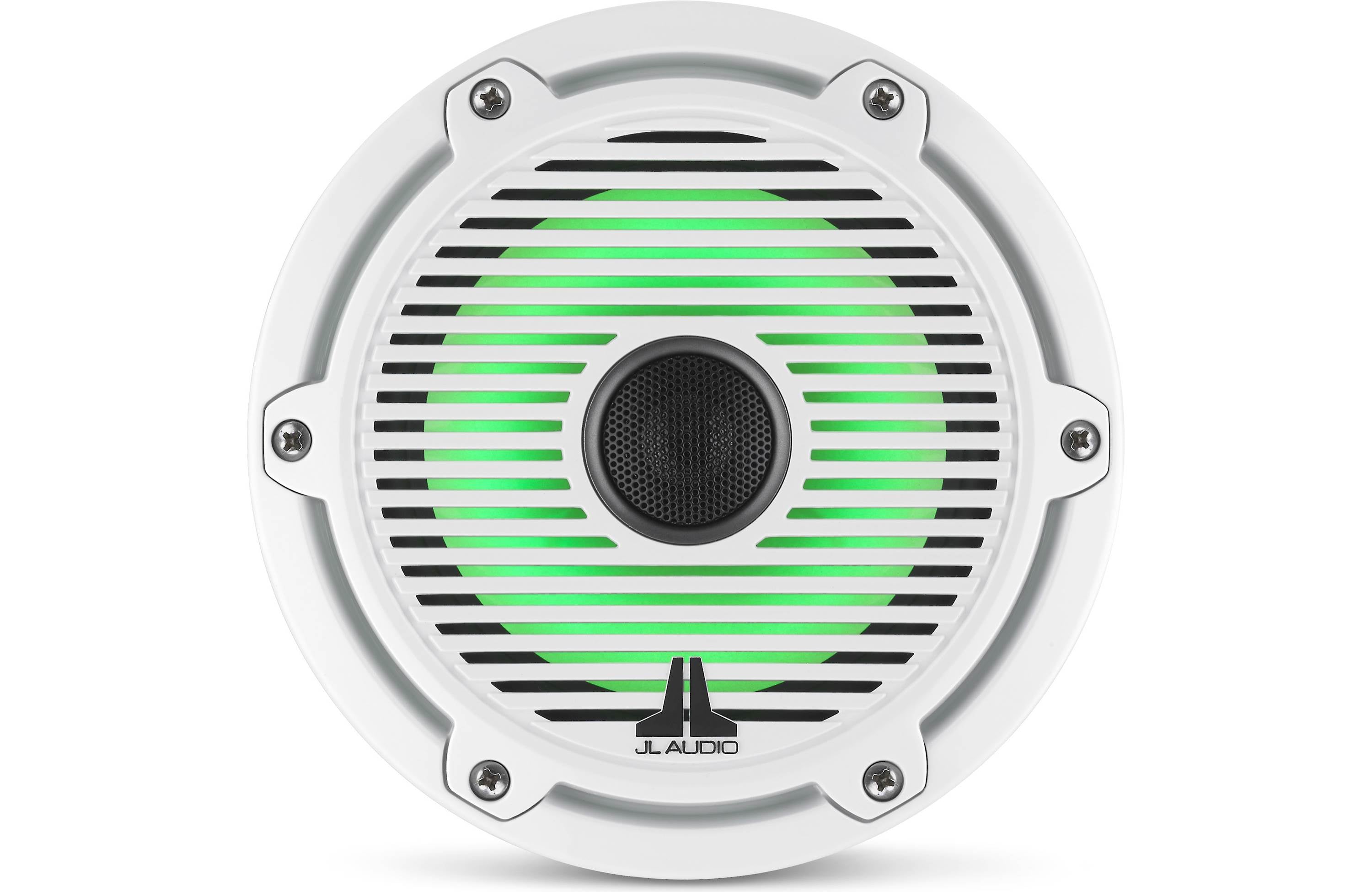 JL Audio M6-650X-C-GWGW-I 6.5" Marine Coaxial Speakers LED Lighting, Gloss White Trim & Classic Grille