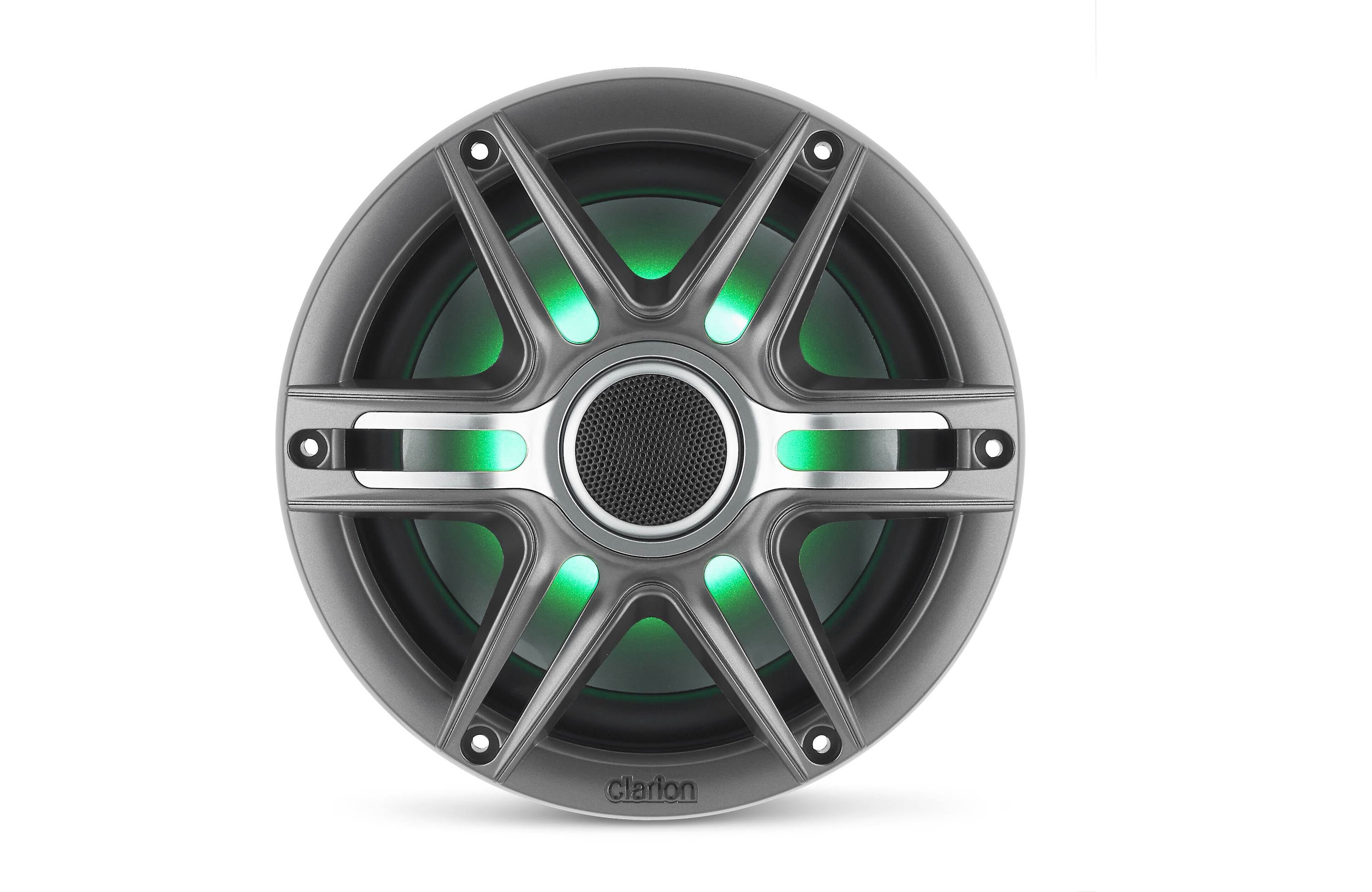 Clarion CMSP-771RGB-SWG 7.7 Inch Premium Marine Coaxial Speakers Pair w/ Sport Grilles & LEDs