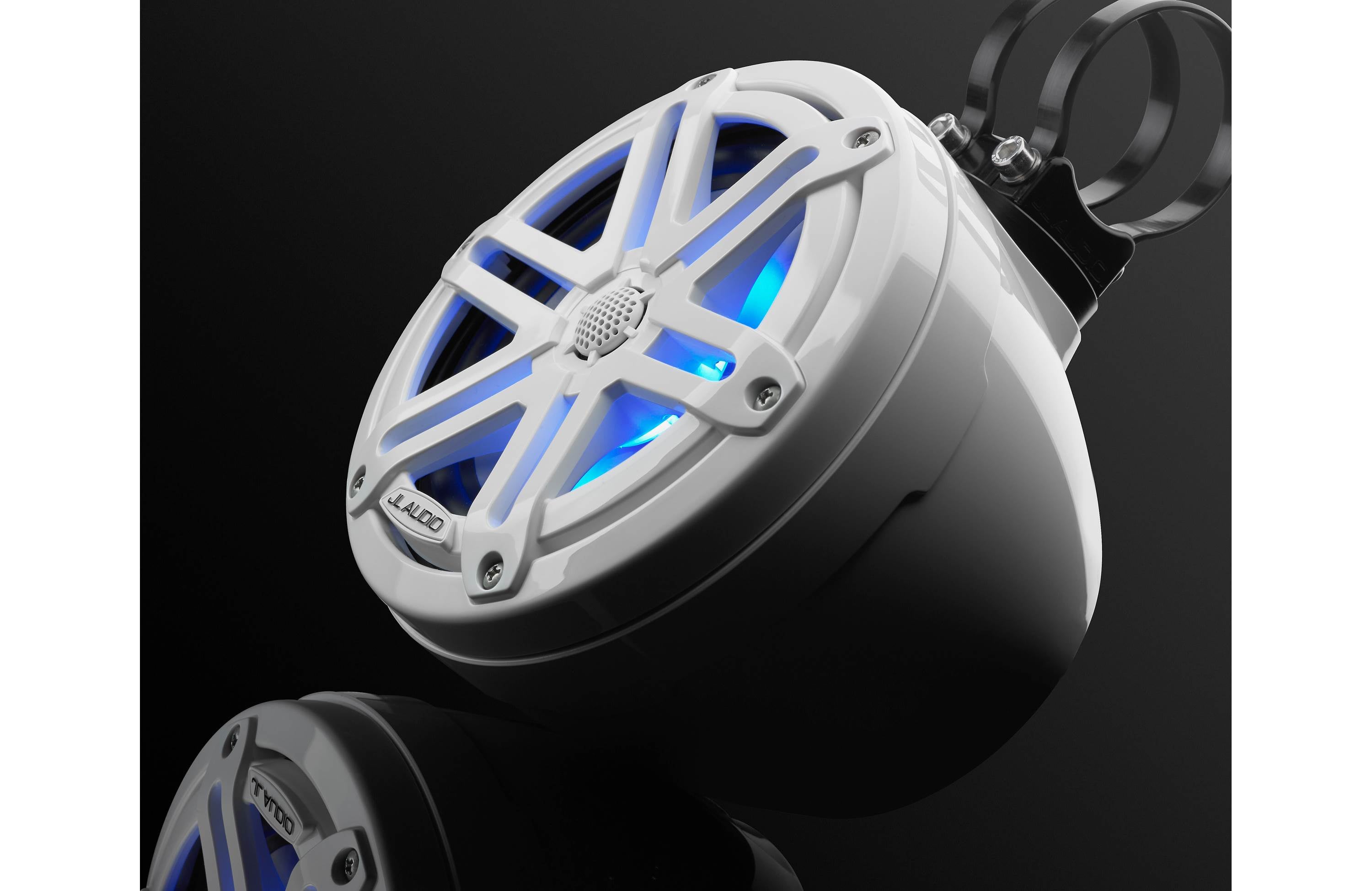 JL Audio M3-650VEX-Gw-S-Gw-i 6.5" Enclosed Coaxial System with RGB LED Lighting, Gloss White Enclosure, Gloss White Sport Grilles