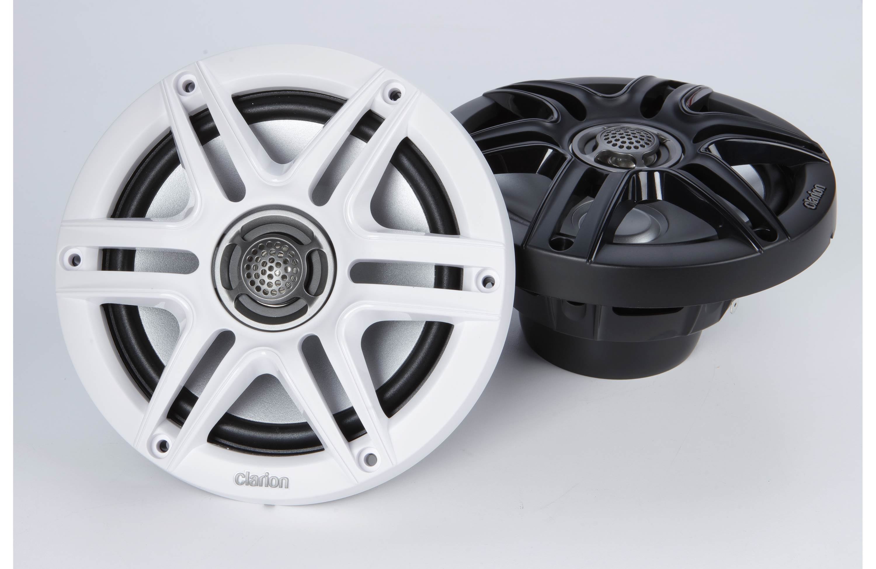 Clarion CMS-651-SWB 6.5 Inch Marine Coaxial Speakers Pair with Sport Grilles