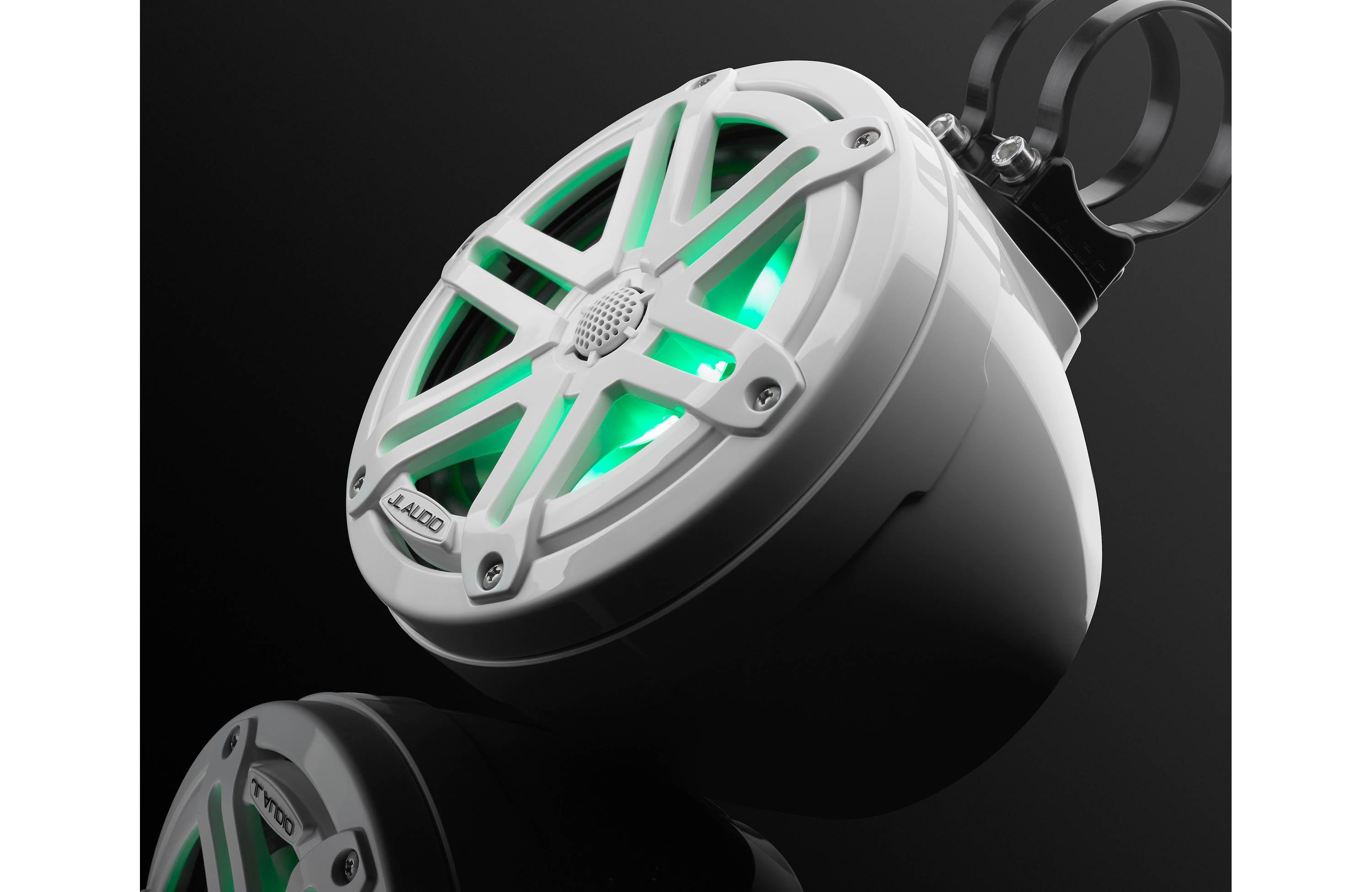 JL Audio M3-650VEX-Gw-S-Gw-i 6.5" Enclosed Coaxial System with RGB LED Lighting, Gloss White Enclosure, Gloss White Sport Grilles