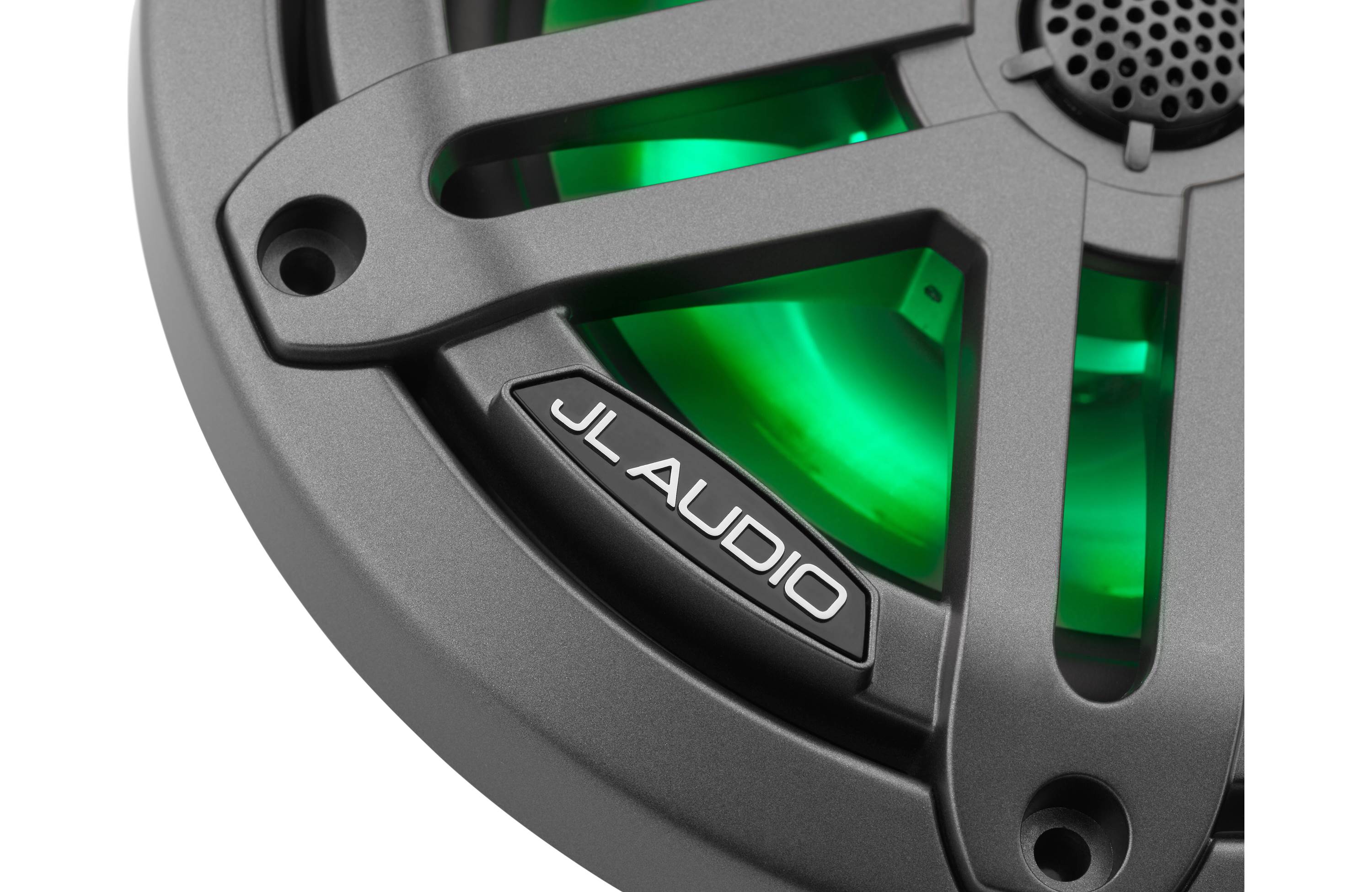 JL Audio M3-650X-S-GM-I 6.5" Marine Coaxial Speakers, Gunmetal Sport Grilles w/ RGB LED Lighting