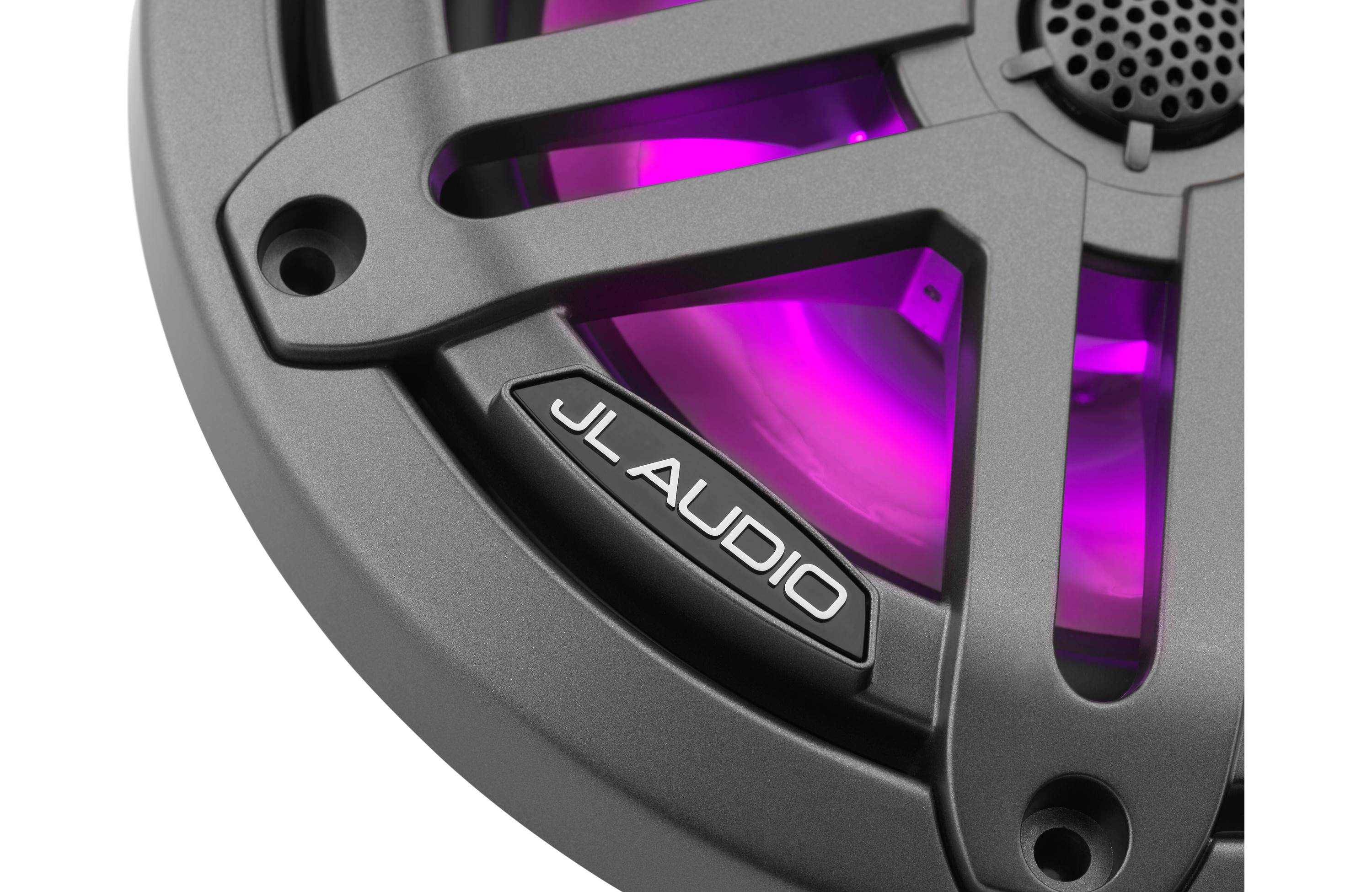 JL Audio M3-650X-S-GM-I 6.5" Marine Coaxial Speakers, Gunmetal Sport Grilles w/ RGB LED Lighting