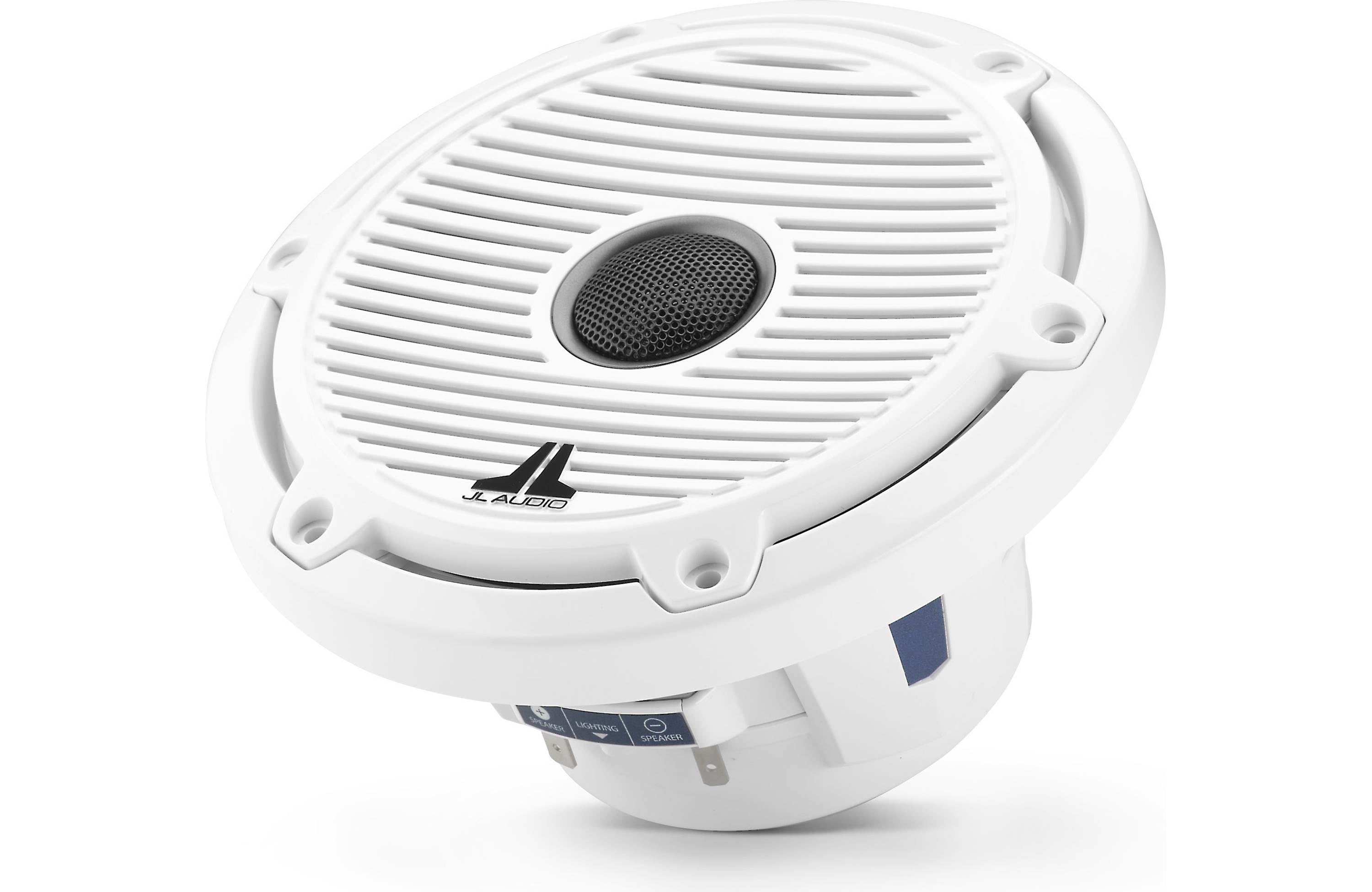 JL Audio M6-650X-C-GWGW-I 6.5" Marine Coaxial Speakers LED Lighting, Gloss White Trim & Classic Grille