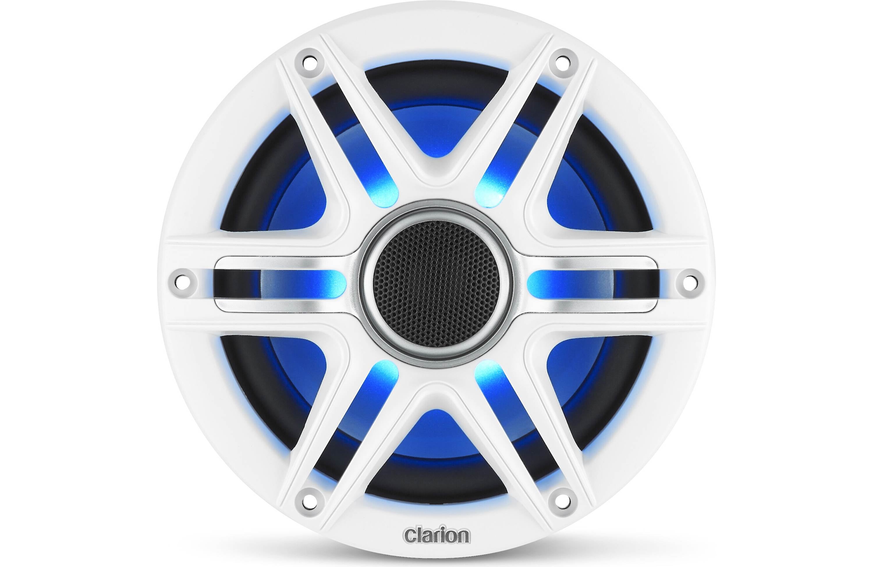 Clarion CMSP-651RGB-SWG 6.5 Inch Premium Marine Coaxial Speakers Pair w/ Sport Grilles & LEDs
