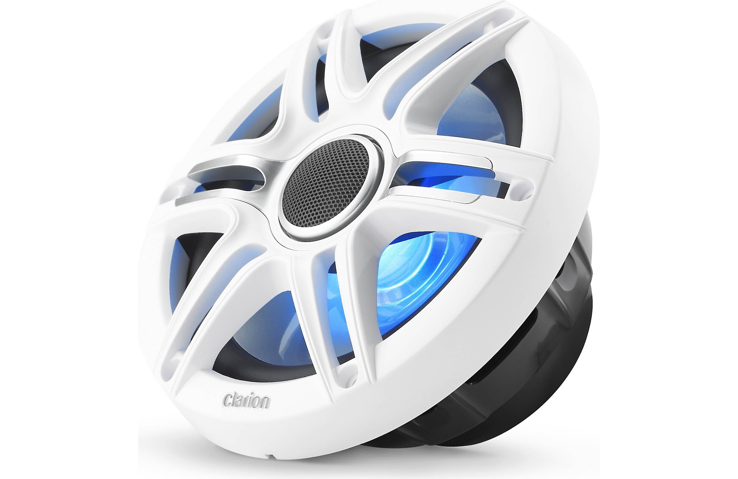 Clarion CMSP-771RGB-SWG 7.7 Inch Premium Marine Coaxial Speakers Pair w/ Sport Grilles & LEDs