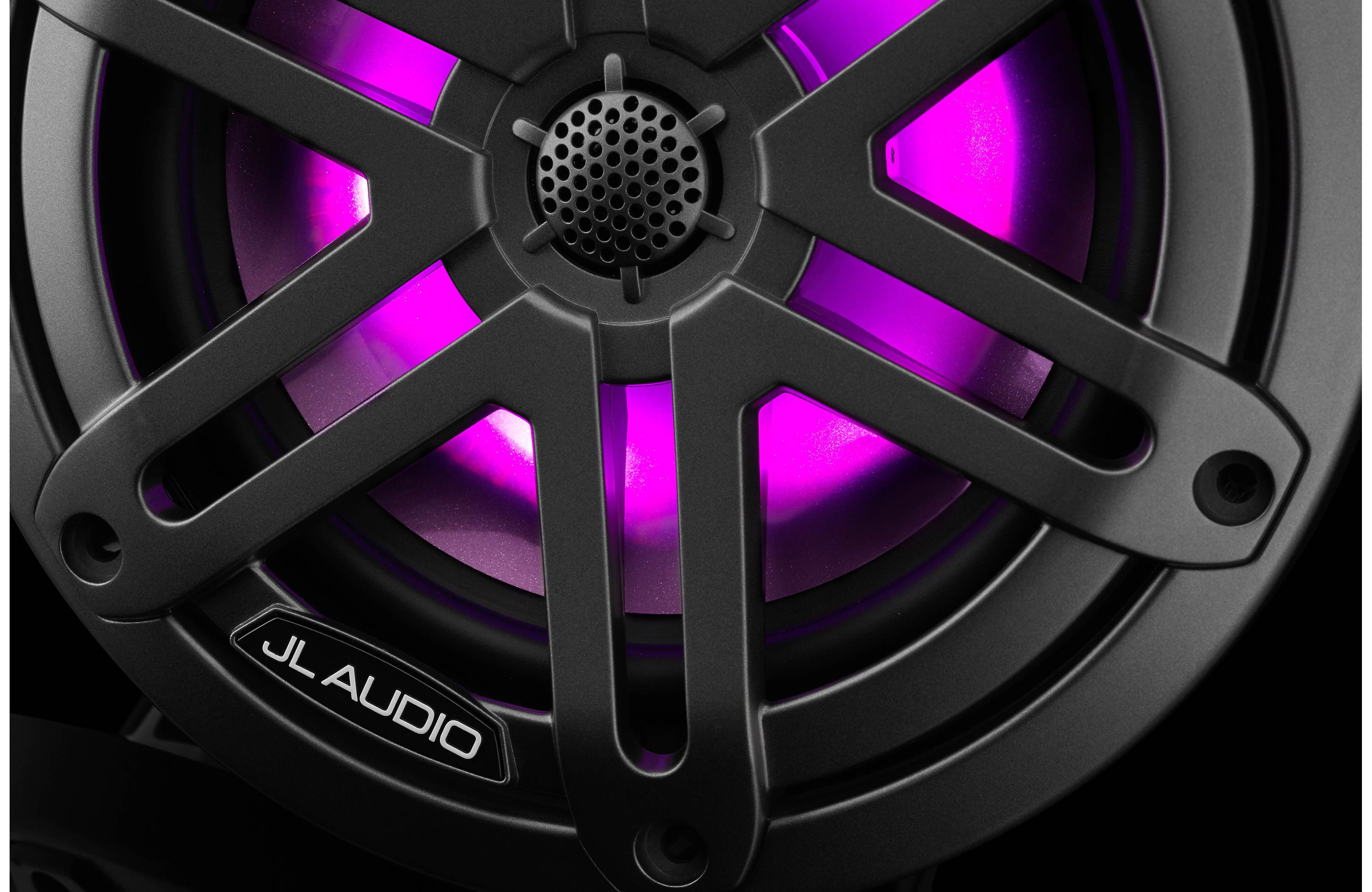 JL Audio M3-650X-S-GM-I 6.5" Marine Coaxial Speakers, Gunmetal Sport Grilles w/ RGB LED Lighting