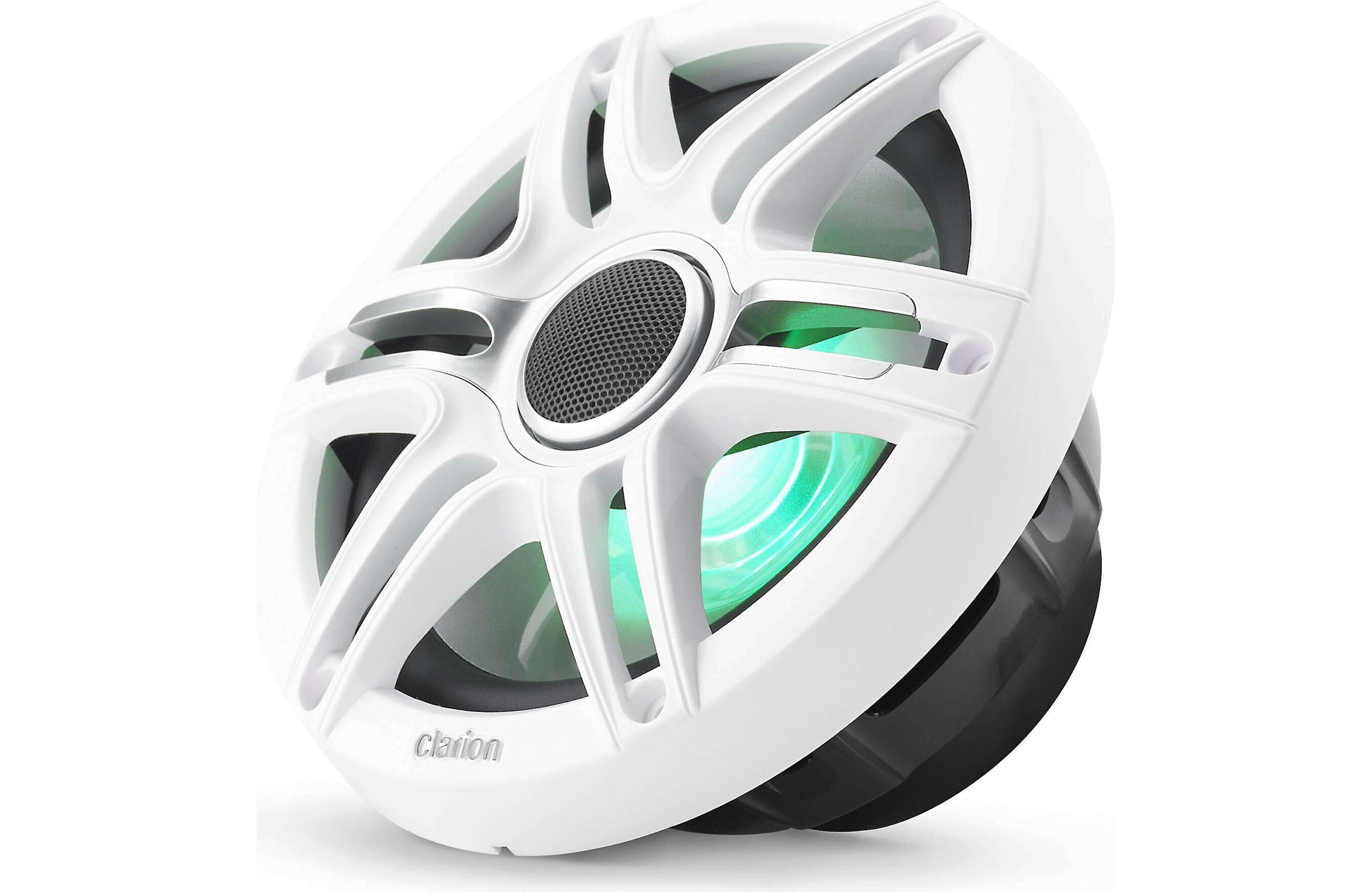 Clarion CMSP-771RGB-SWG 7.7 Inch Premium Marine Coaxial Speakers Pair w/ Sport Grilles & LEDs